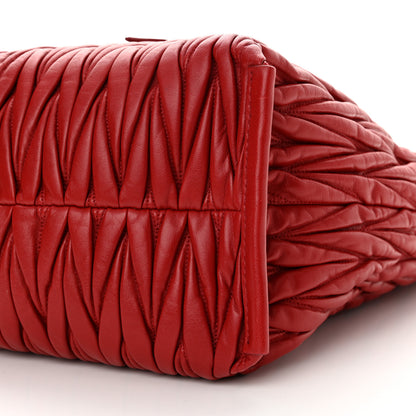 Miu Miu Nappa Matelasse Tote Fuoco 10 of 12