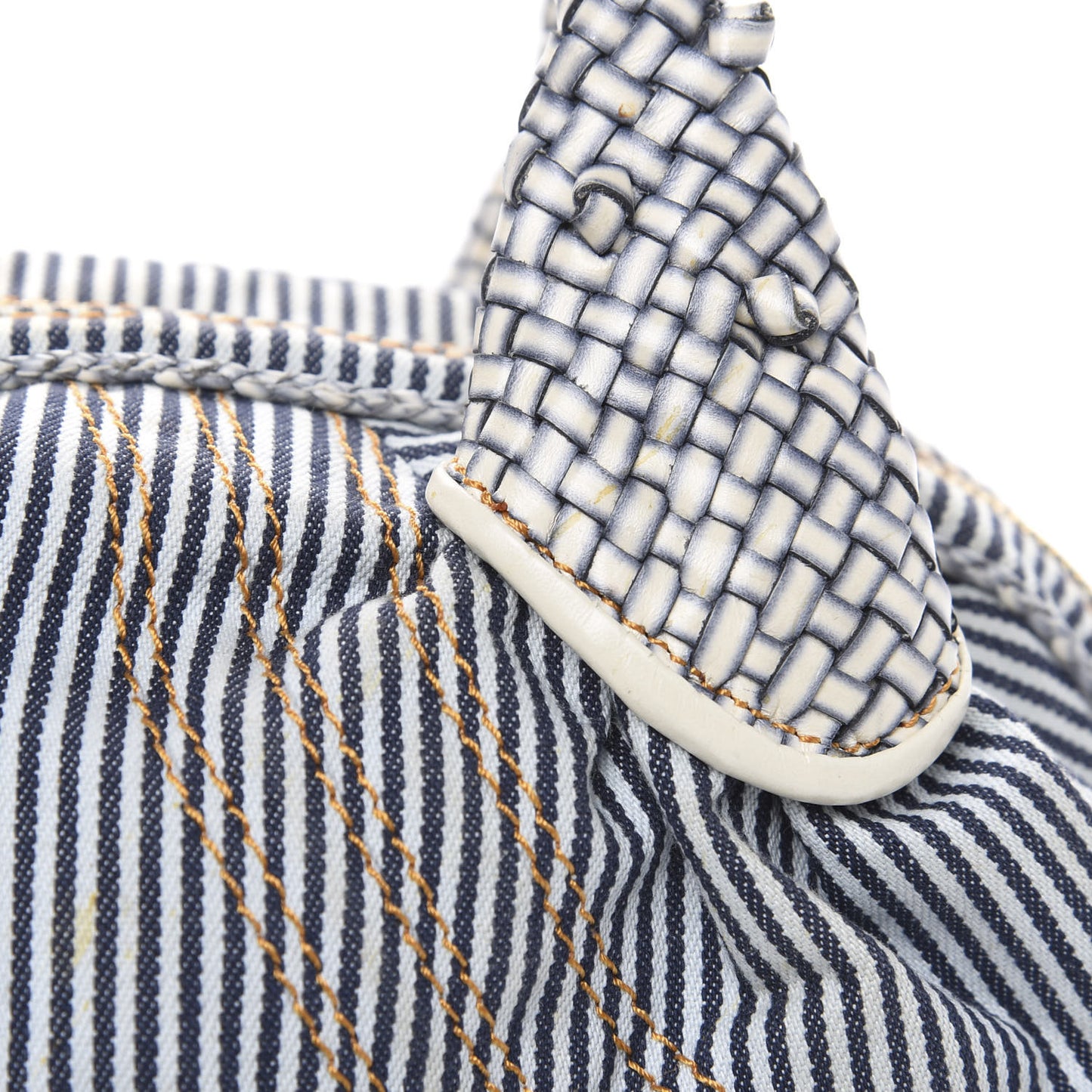 Denim Striped Spy Bowler Blue