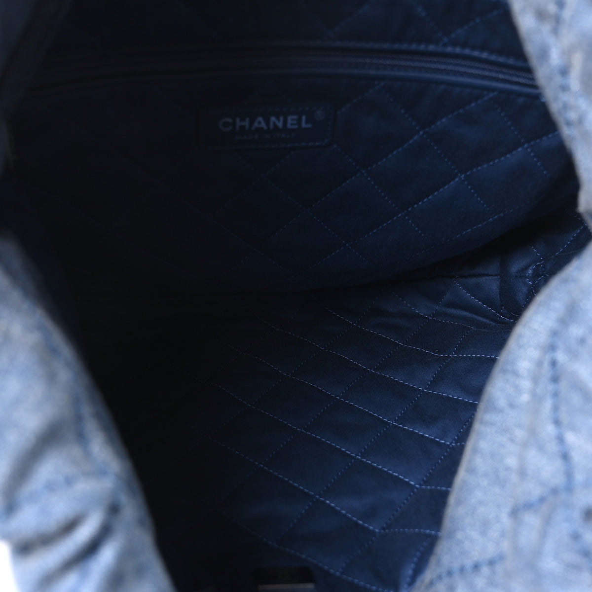 Chanel Washed Denim Quilted Studded Small Chanel 22 Blue 5 of 10