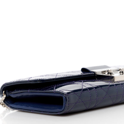 Christian Dior Patent Cannage Miss Dior Chain Wallet Blue Nuit 10 of 12