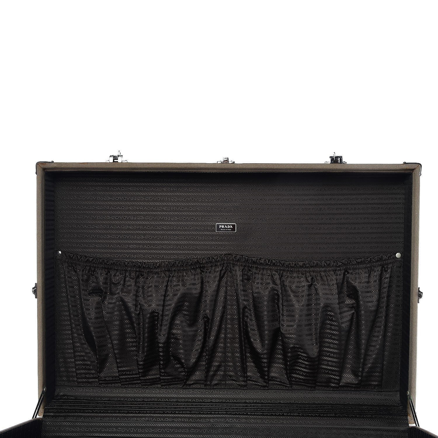 Prada Jacquard Logo Crocodile Trim Suitcase Corda Tabacco 11 of 20