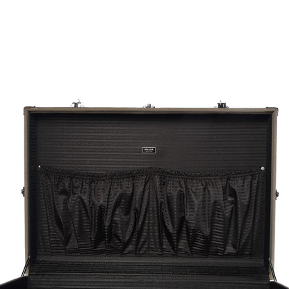 Prada Jacquard Logo Crocodile Trim Suitcase Corda Tabacco 11 of 20