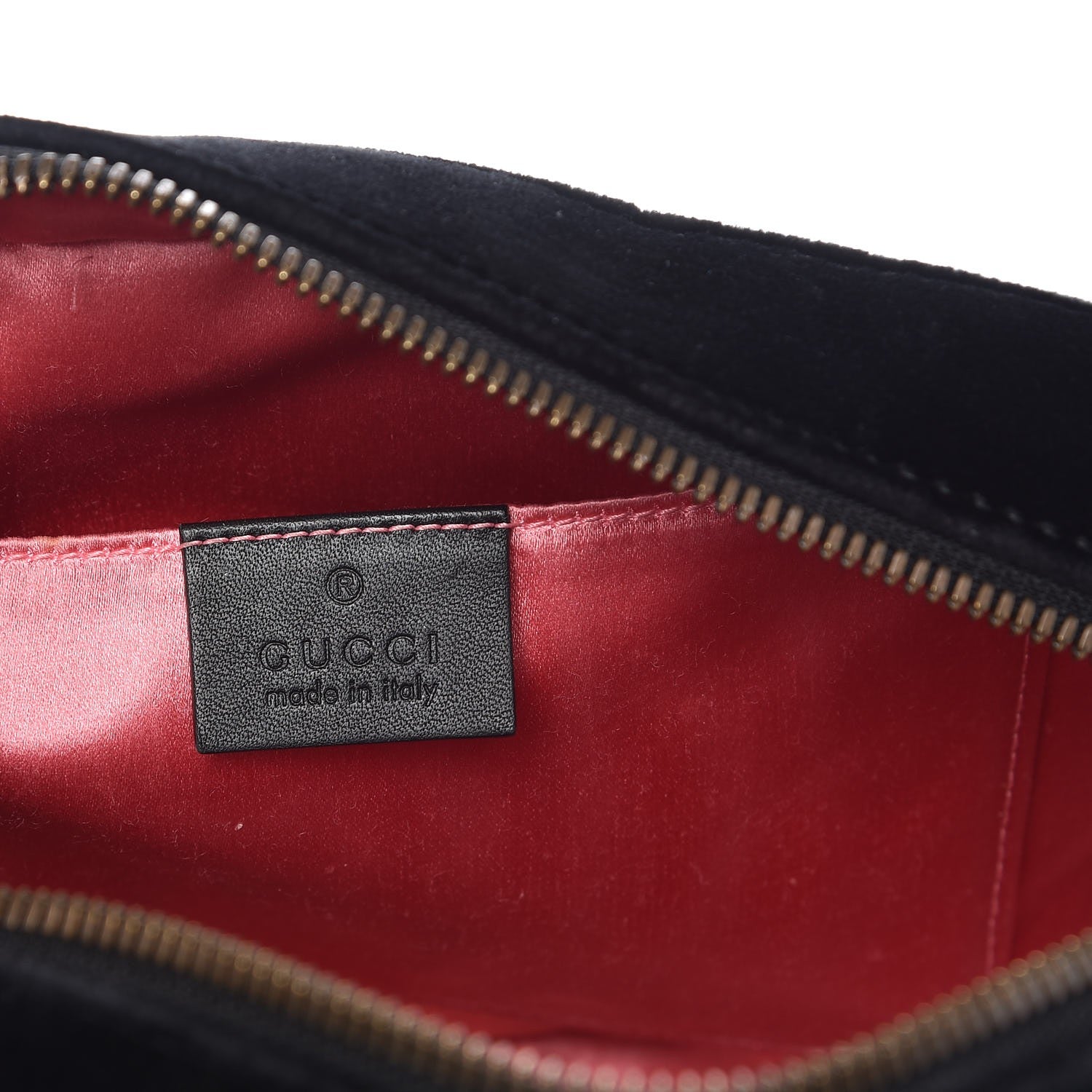 Gucci Velvet Matelasse Small GG Marmont Chain Shoulder Bag Black 6 of 9