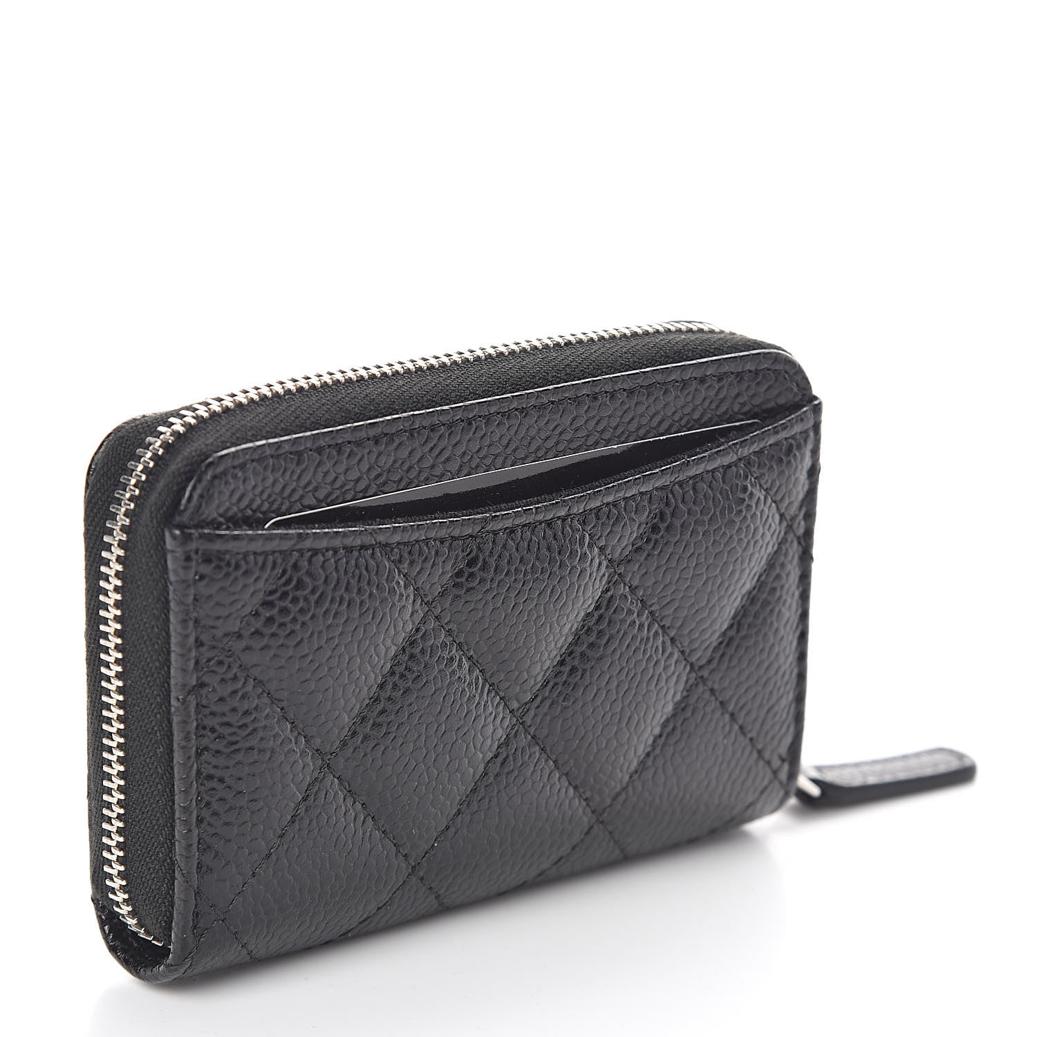 Chanel Caviar Quilted Zip Coin Purse Black 3 of 7