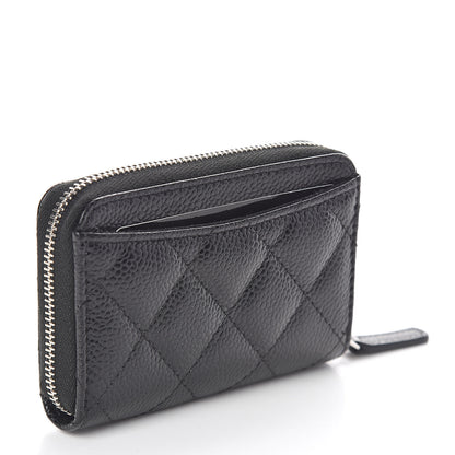 Chanel Caviar Quilted Zip Coin Purse Black 3 of 7