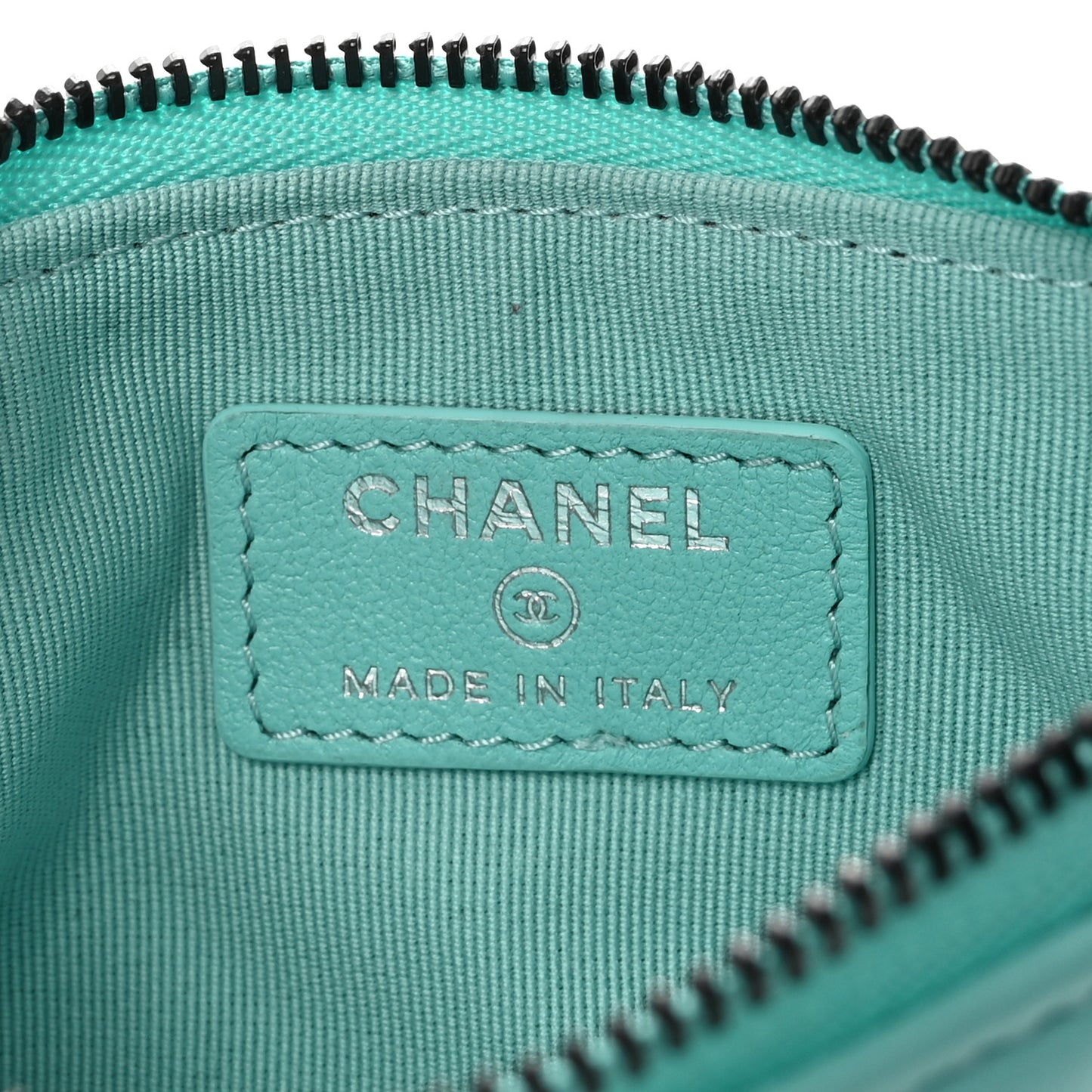 Lambskin Quilted Small Cosmetic Case Turquoise