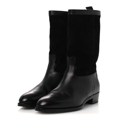 Chanel Suede Calfskin CC Short Boots 40 Black 4 of 12