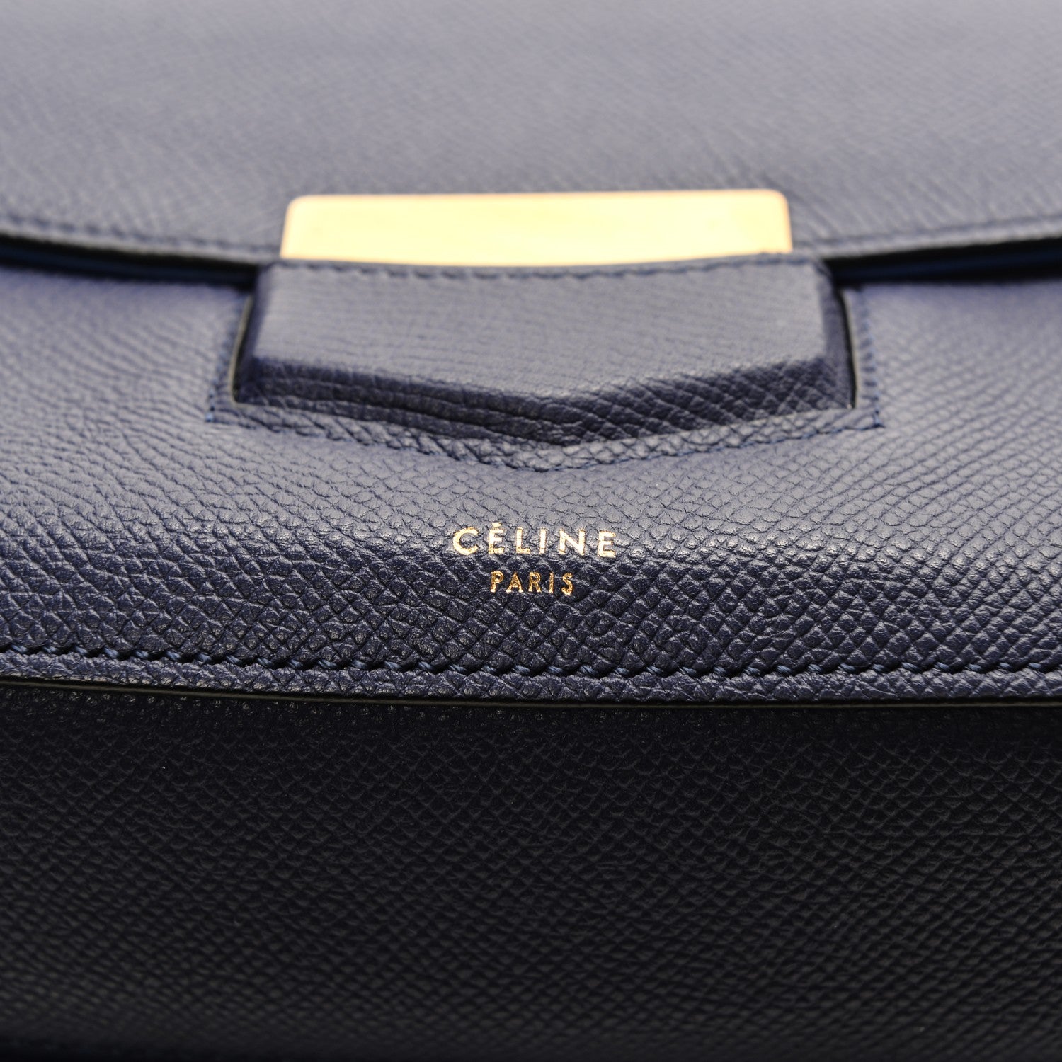 Celine Grained Calfskin Medium Trotteur Indigo 7 of 7
