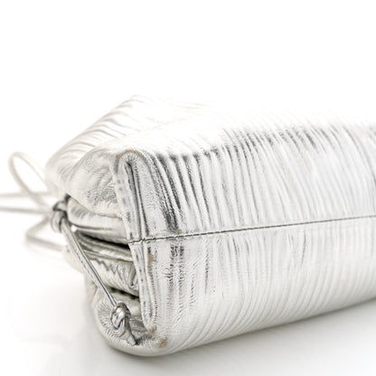 Bottega Veneta Metallic Bark Calfskin The Mini Pouch Silver 9 of 13