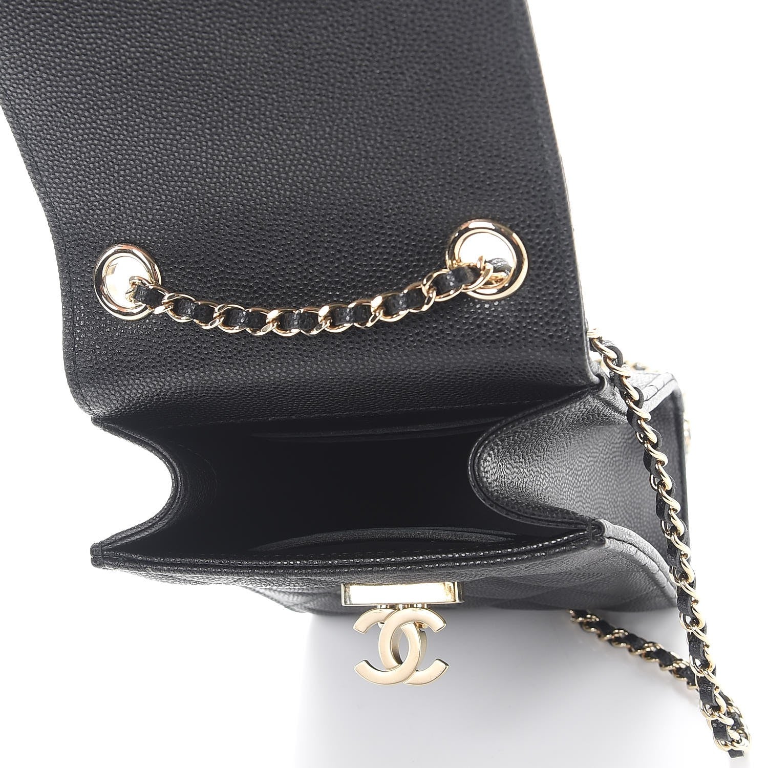 Chanel Caviar Quilted Golden Class Phone Holder Black 6 of 9