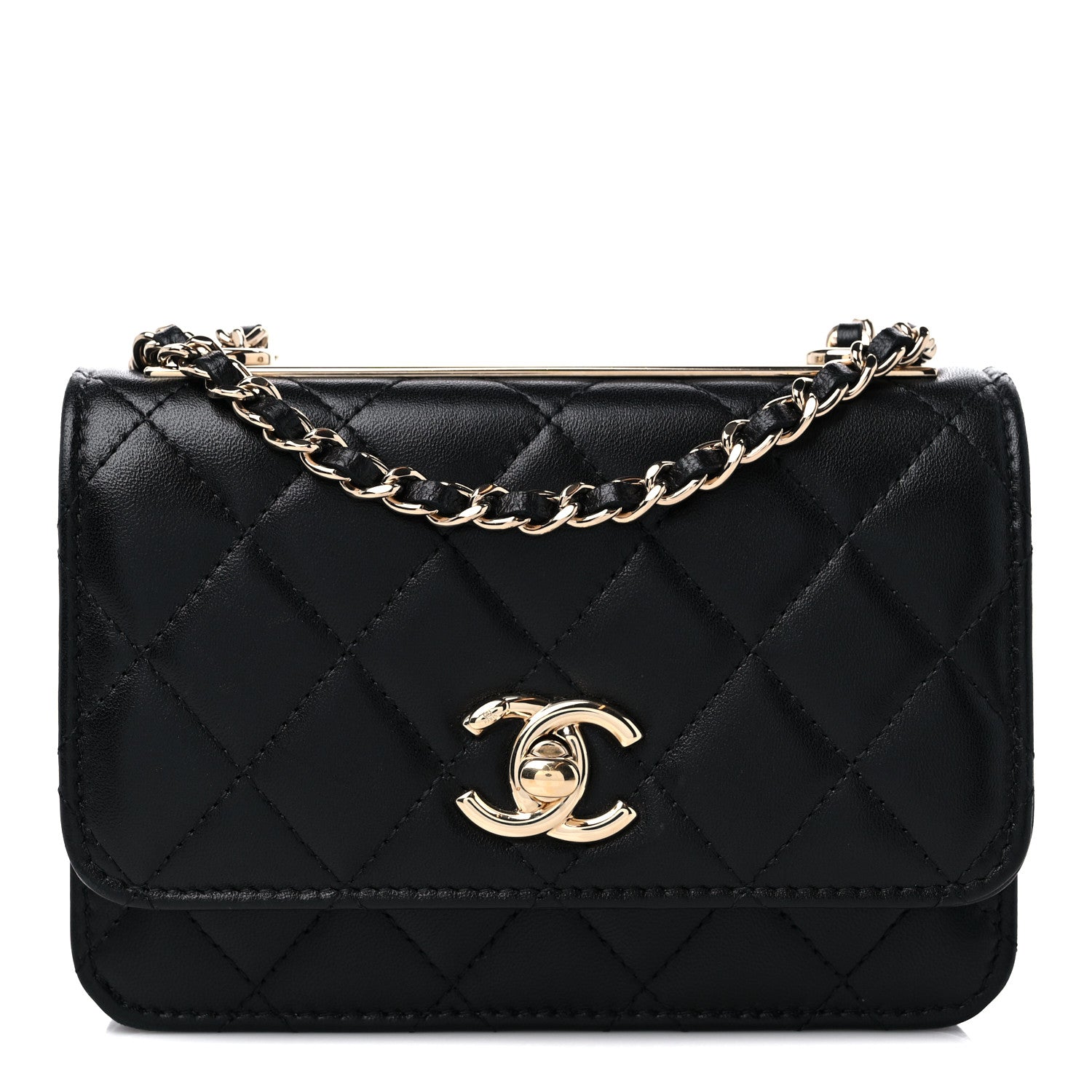 Chanel Lambskin Quilted Mini Trendy CC Wallet On Chain WOC Black 1 of 11
