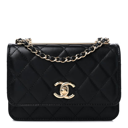 Chanel Lambskin Quilted Mini Trendy CC Wallet On Chain WOC Black 1 of 11