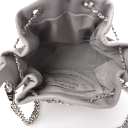 Chanel Caviar Quilted Small Chain Bucket Bag Light Gray 4 of 10