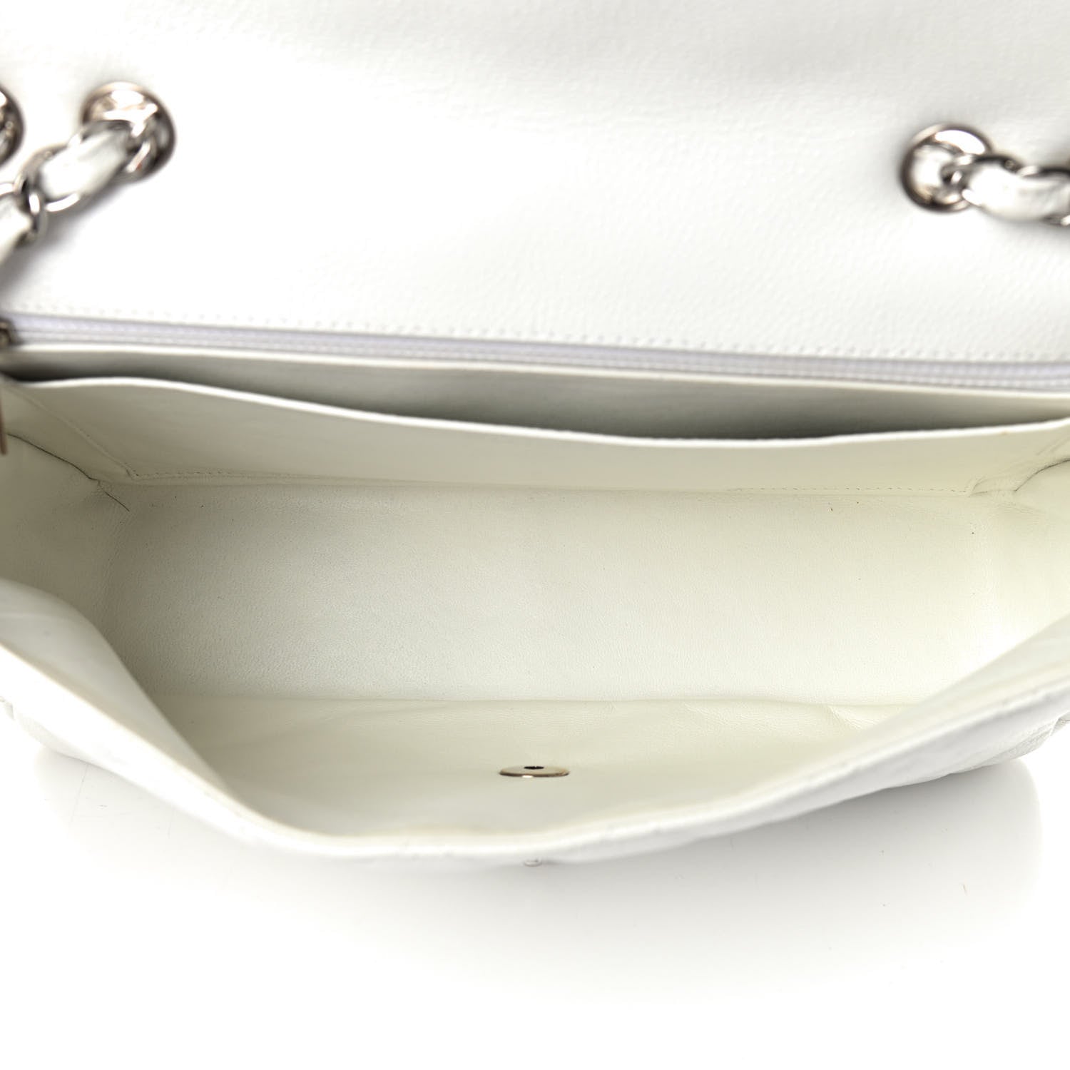 Chanel Caviar Quilted Jumbo Single Flap White 5 of 13