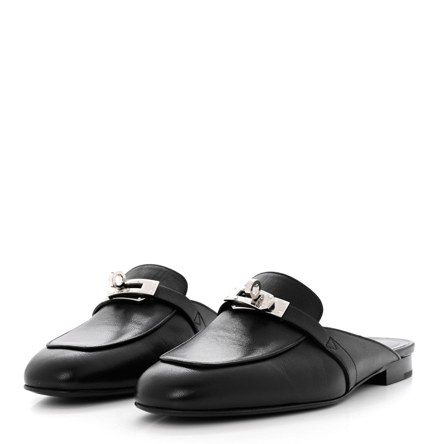 Hermes Goatskin Oz Mules 36.5 Black 3 of 9