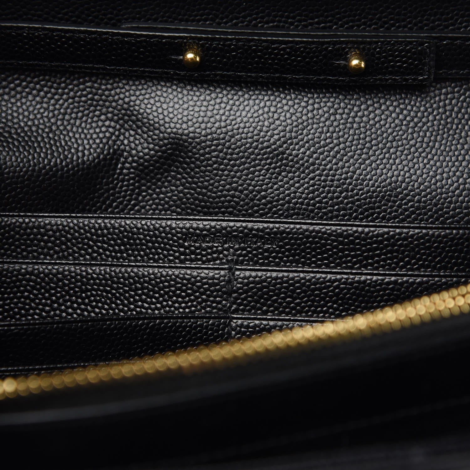 Saint Laurent Grain De Poudre Matelasse Chevron Monogram Chain Wallet Black 7 of 7