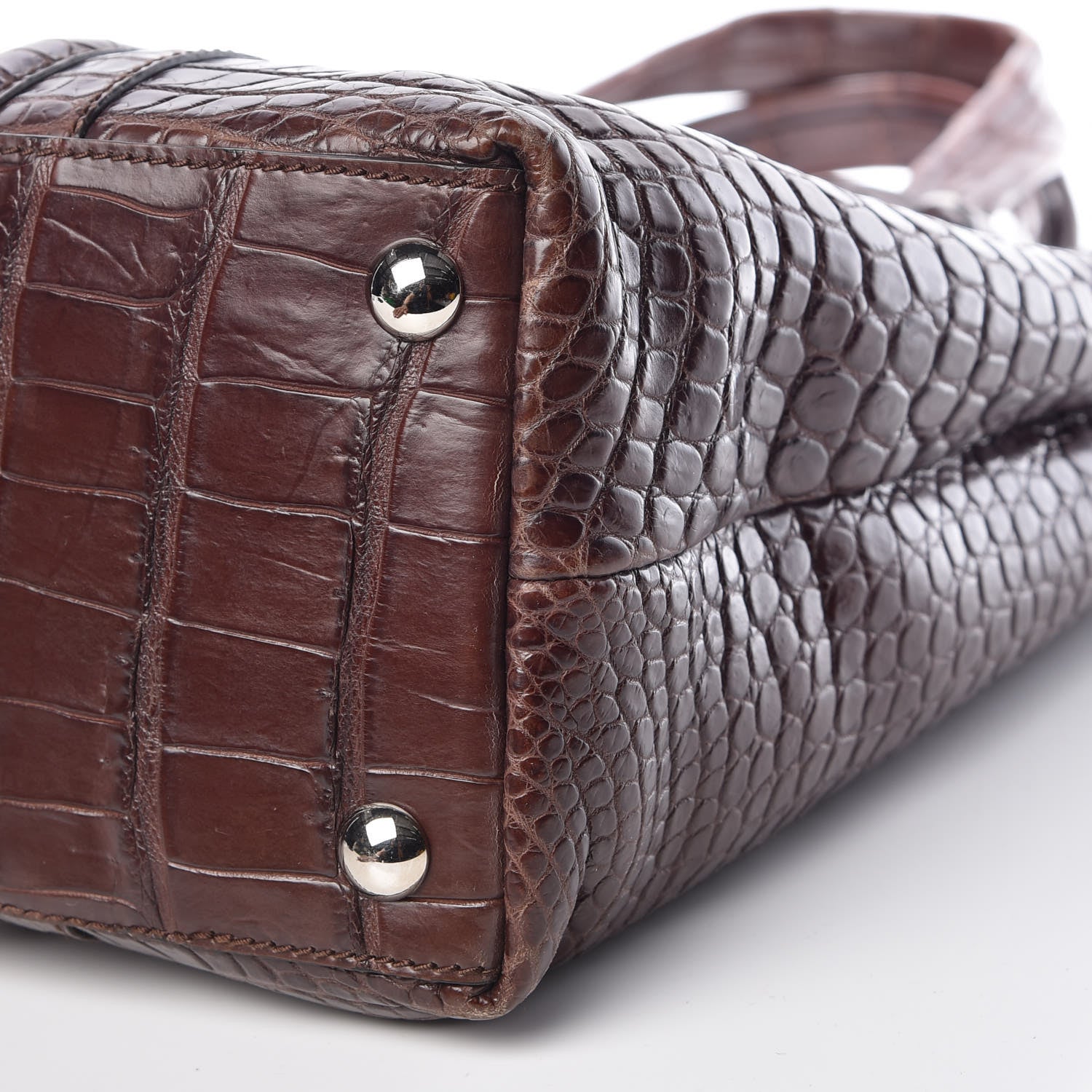 Gucci Crocodile Tote Bag Brown 6 of 13