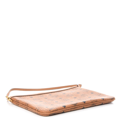 MCM Visetos Liz Shopper Tote Pouch Cognac 4 of 10