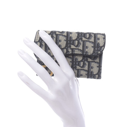 Christian Dior Oblique Saddle Card Holder Blue 2 of 8
