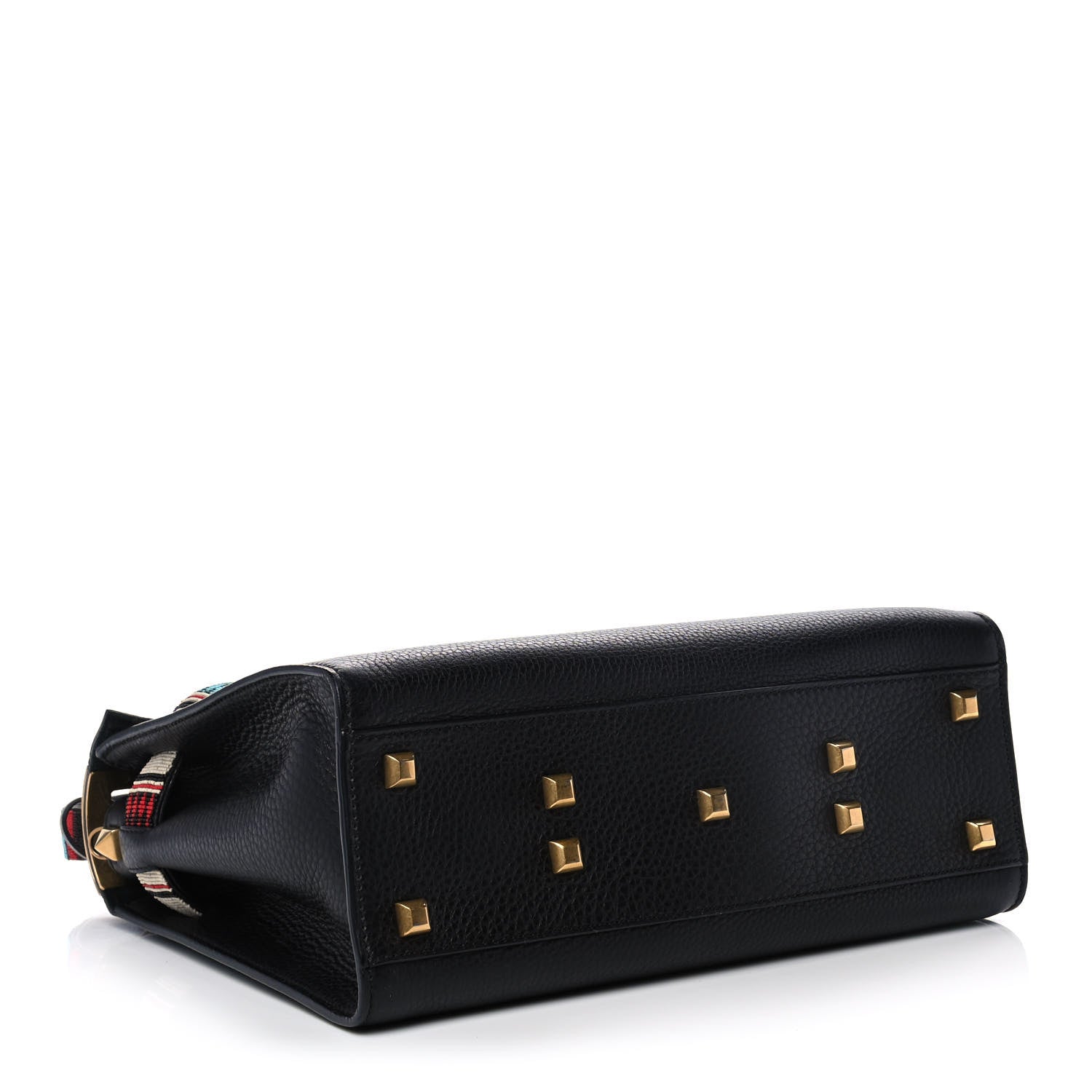 Valentino Garavani Pebbled Calfskin Beaded Medium My Rockstud Frame Bag Black 4 of 14