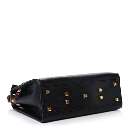 Valentino Garavani Pebbled Calfskin Beaded Medium My Rockstud Frame Bag Black 4 of 14