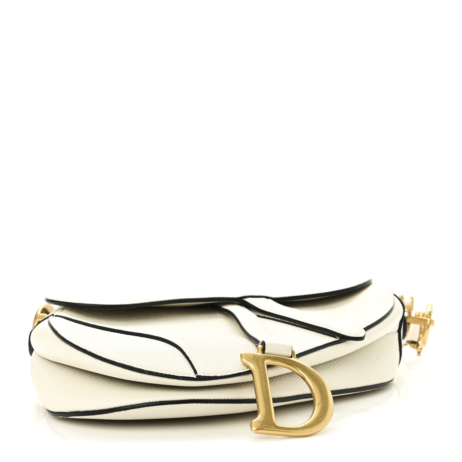 Christian Dior Grained Calfskin Saddle Bag White 4 of 10