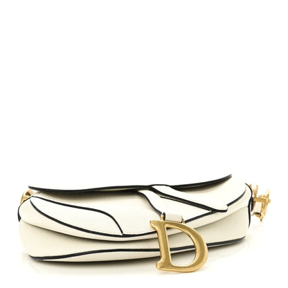 Christian Dior Grained Calfskin Saddle Bag White 4 of 10