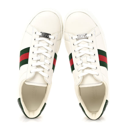 Gucci Calfskin Crocodile Web Womens Ace Sneakers 39 White Green 2 of 10