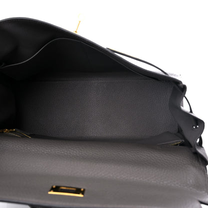 Hermes Taurillon Clemence Kelly Retourne 35 Etain 5 of 12