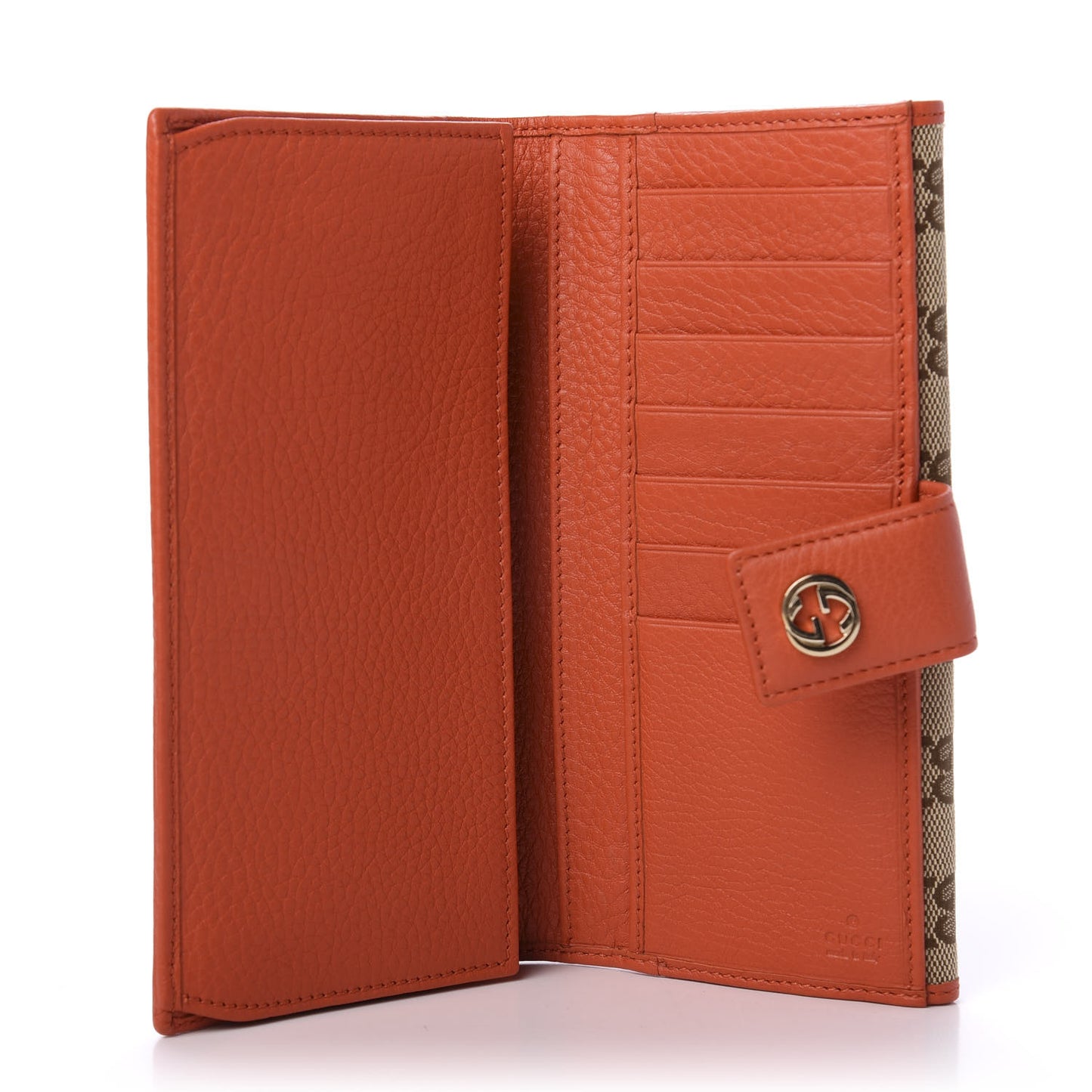 Monogram Cellarius Calfskin Miss GG Continental Wallet Beige Ebony New Dark Orange