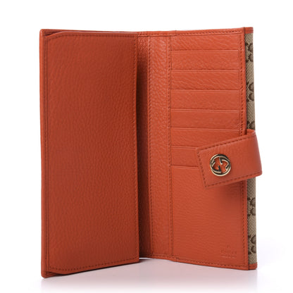 Gucci Monogram Cellarius Calfskin Miss GG Continental Wallet Beige Ebony New Dark Orange 5 of 10