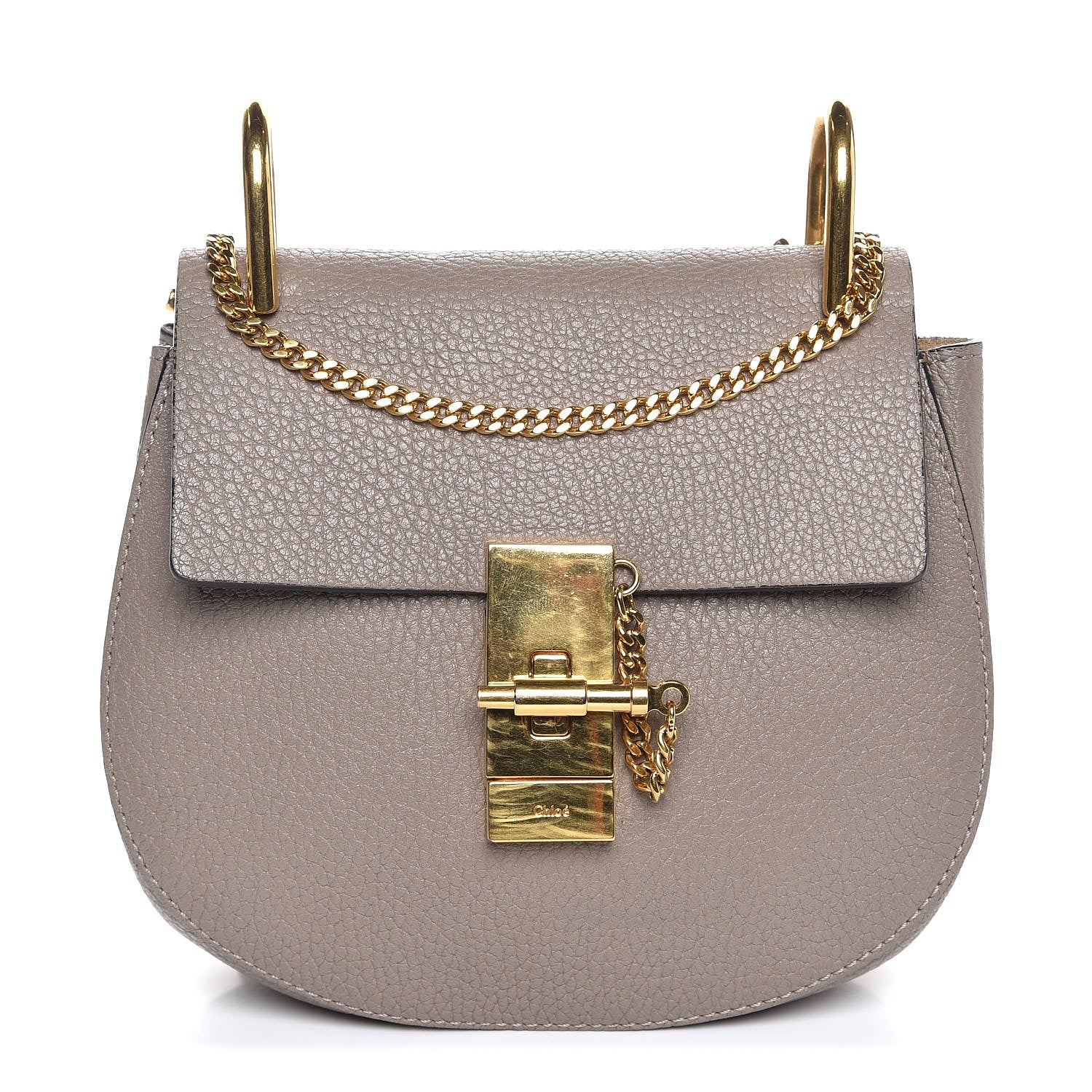 Chloe Grained Lambskin Mini Drew Shoulder Bag Motty Grey 1 of 9