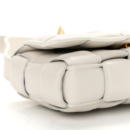 Bottega Veneta Lambskin Maxi Intreccio Padded Small Cassette Crossbody Bag White 8 of 10