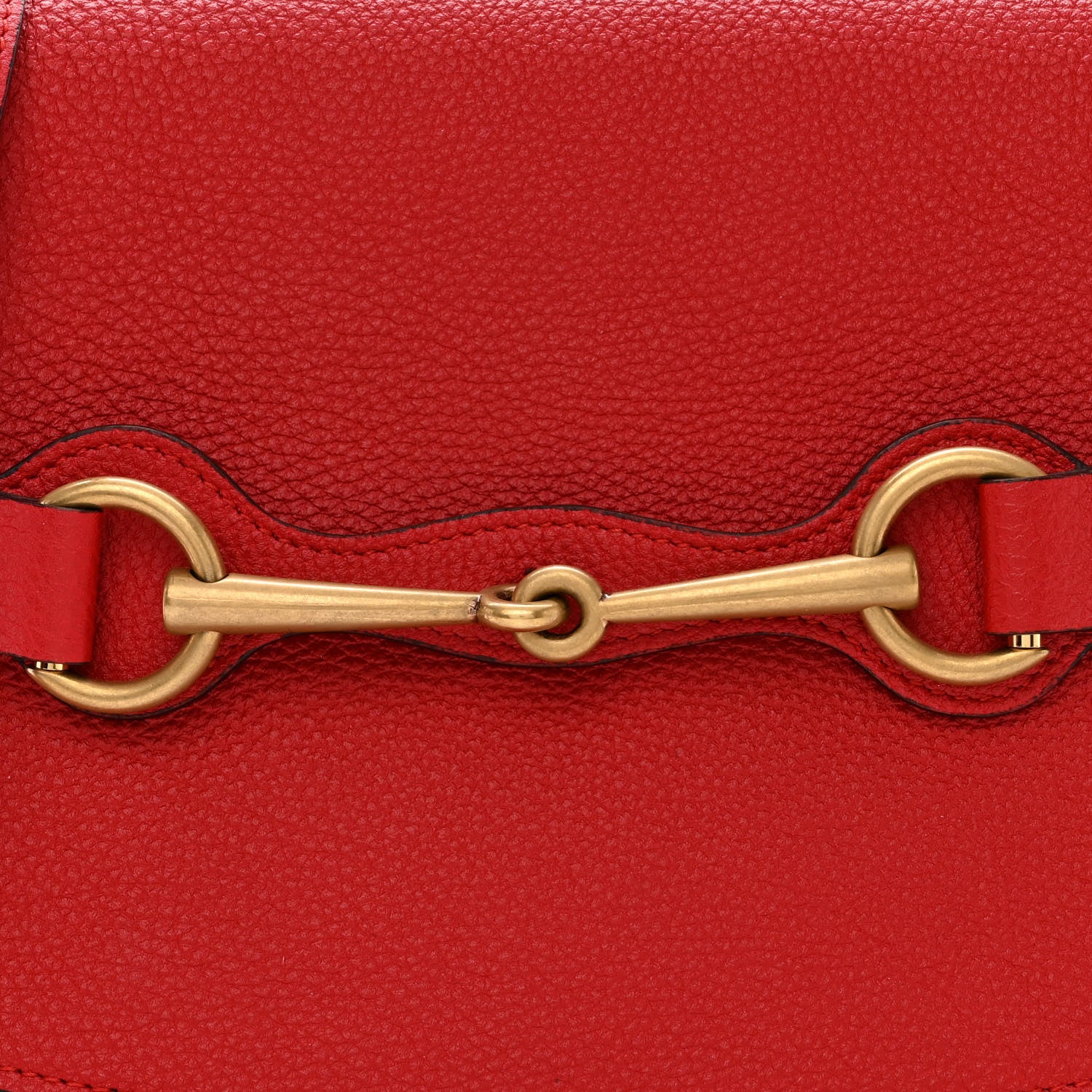 Gucci Grained Calfskin Large Bright Bit Flap Bag Red 8 of 10
