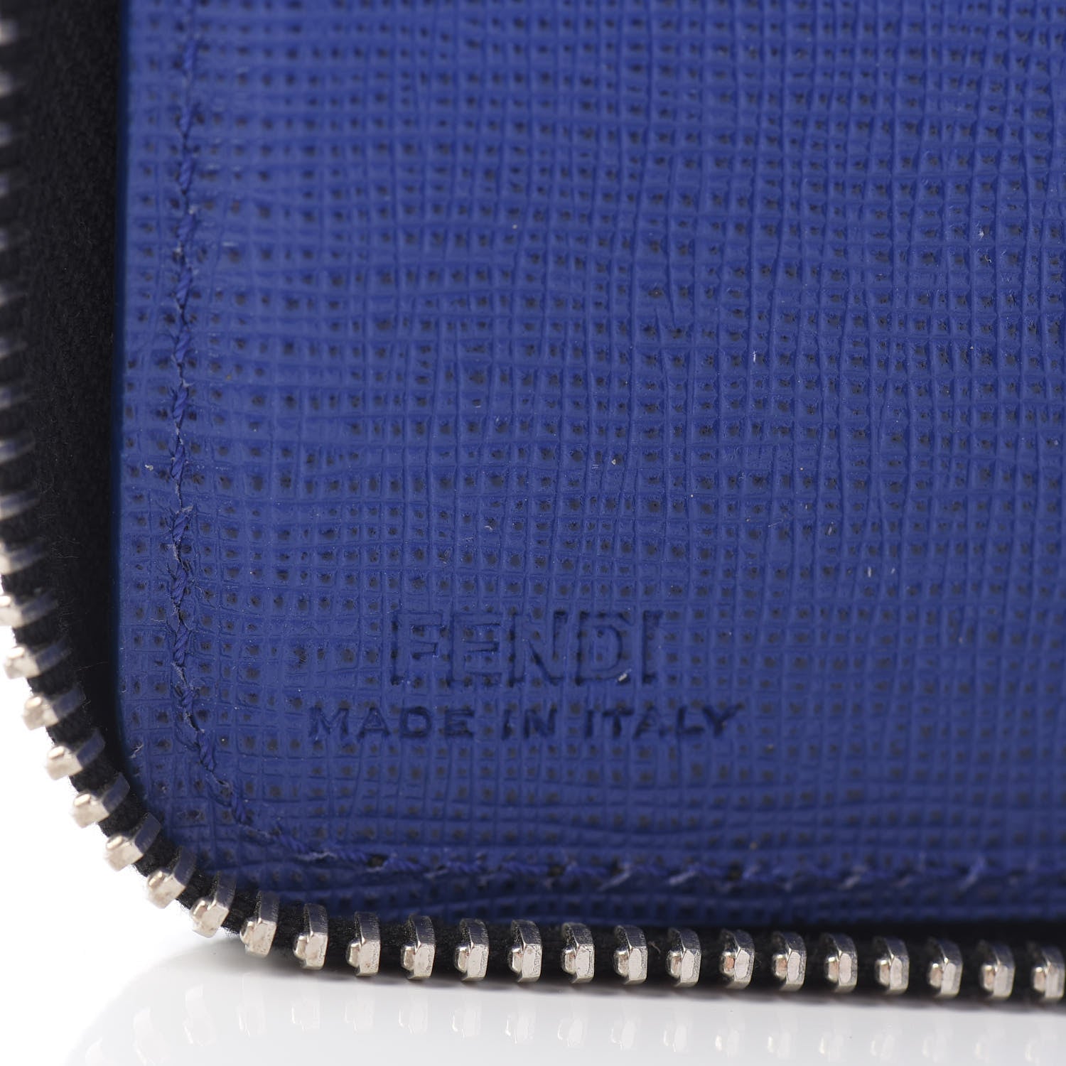 Fendi Vitello Elite Flamingo Mink Karlito Studded Zip Around Chain Wallet Black White Plaster 5 of 7