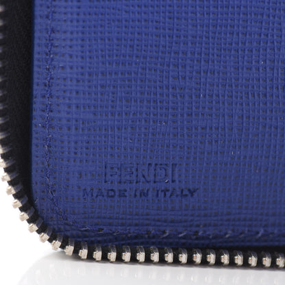Fendi Vitello Elite Flamingo Mink Karlito Studded Zip Around Chain Wallet Black White Plaster 5 of 7
