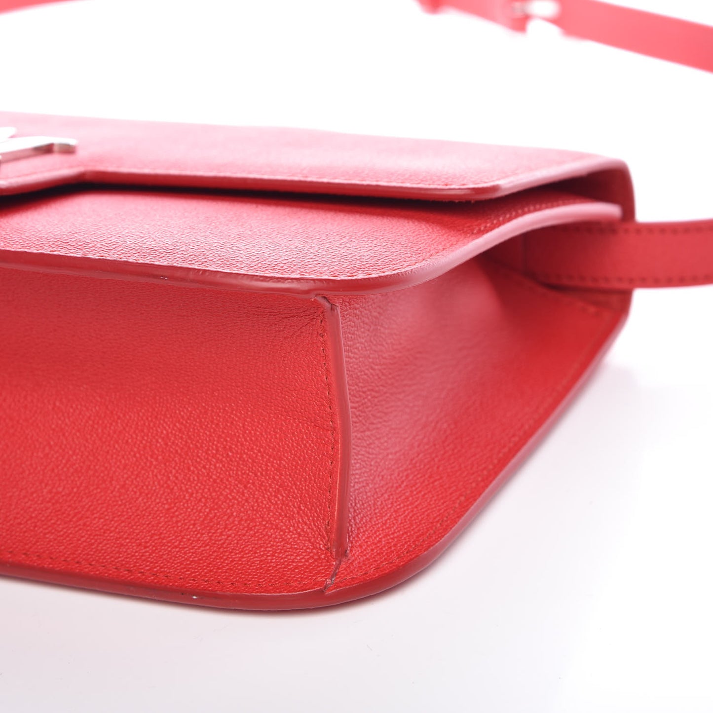 Grained Calfskin Large Insignia Satchel Red