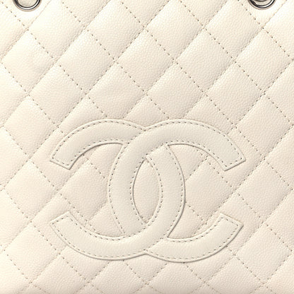 Chanel Caviar Quilted Petit Shopping Tote PST White 7 of 12