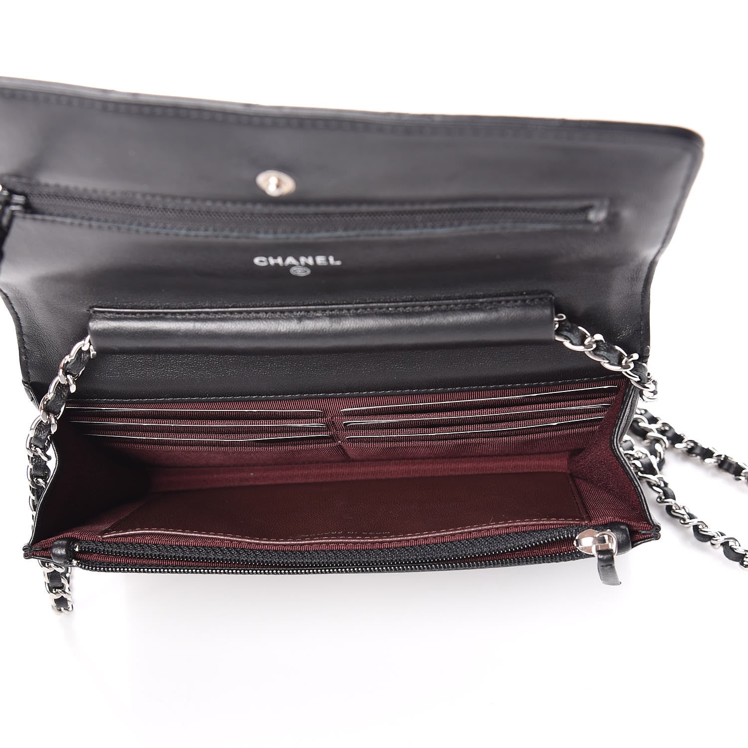 Chanel Lambskin Quilted Wallet On Chain WOC Black 5 of 11