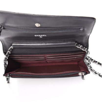 Chanel Lambskin Quilted Wallet On Chain WOC Black 5 of 11