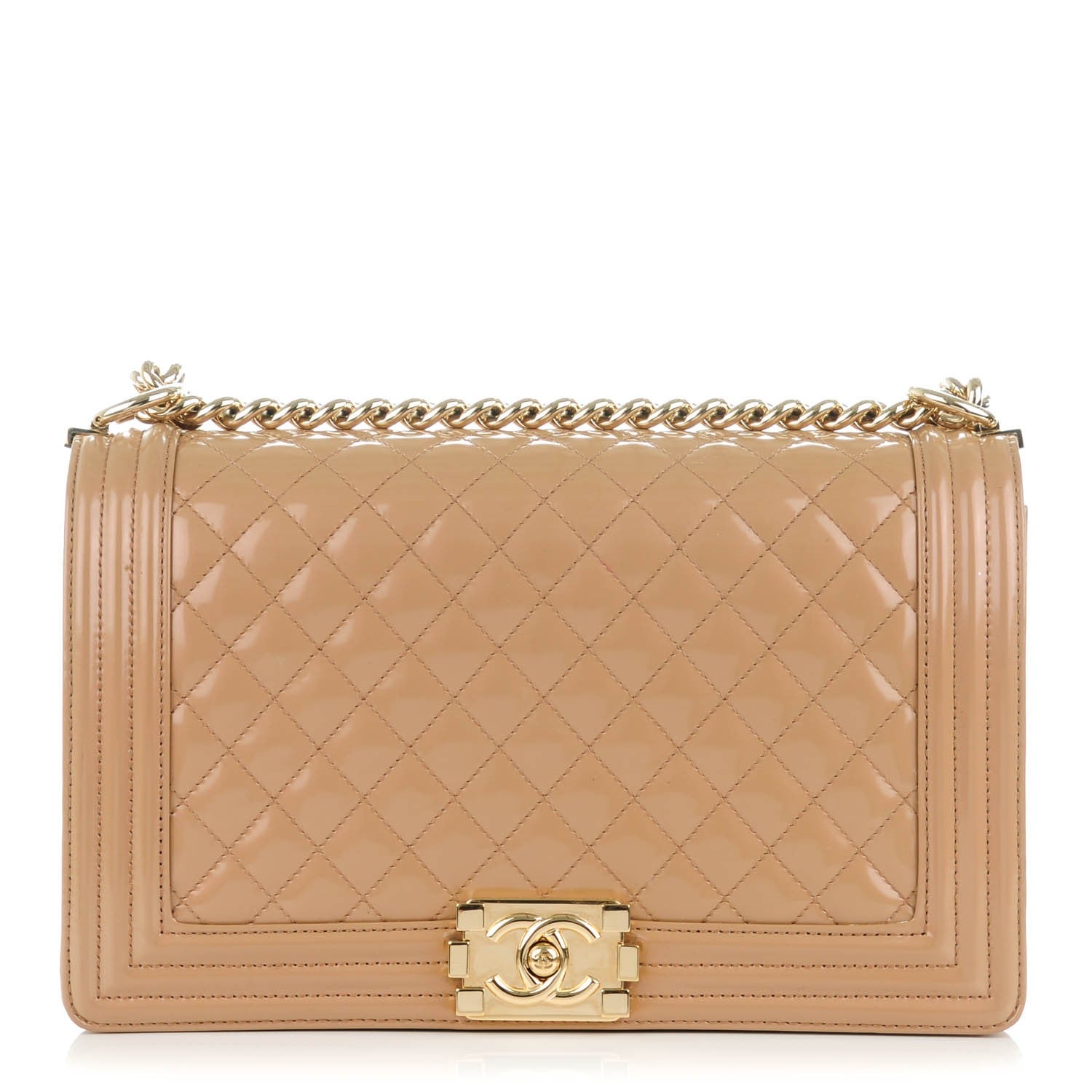 Chanel Iridescent Calfskin Quilted New Medium Boy Flap Beige 1 of 8