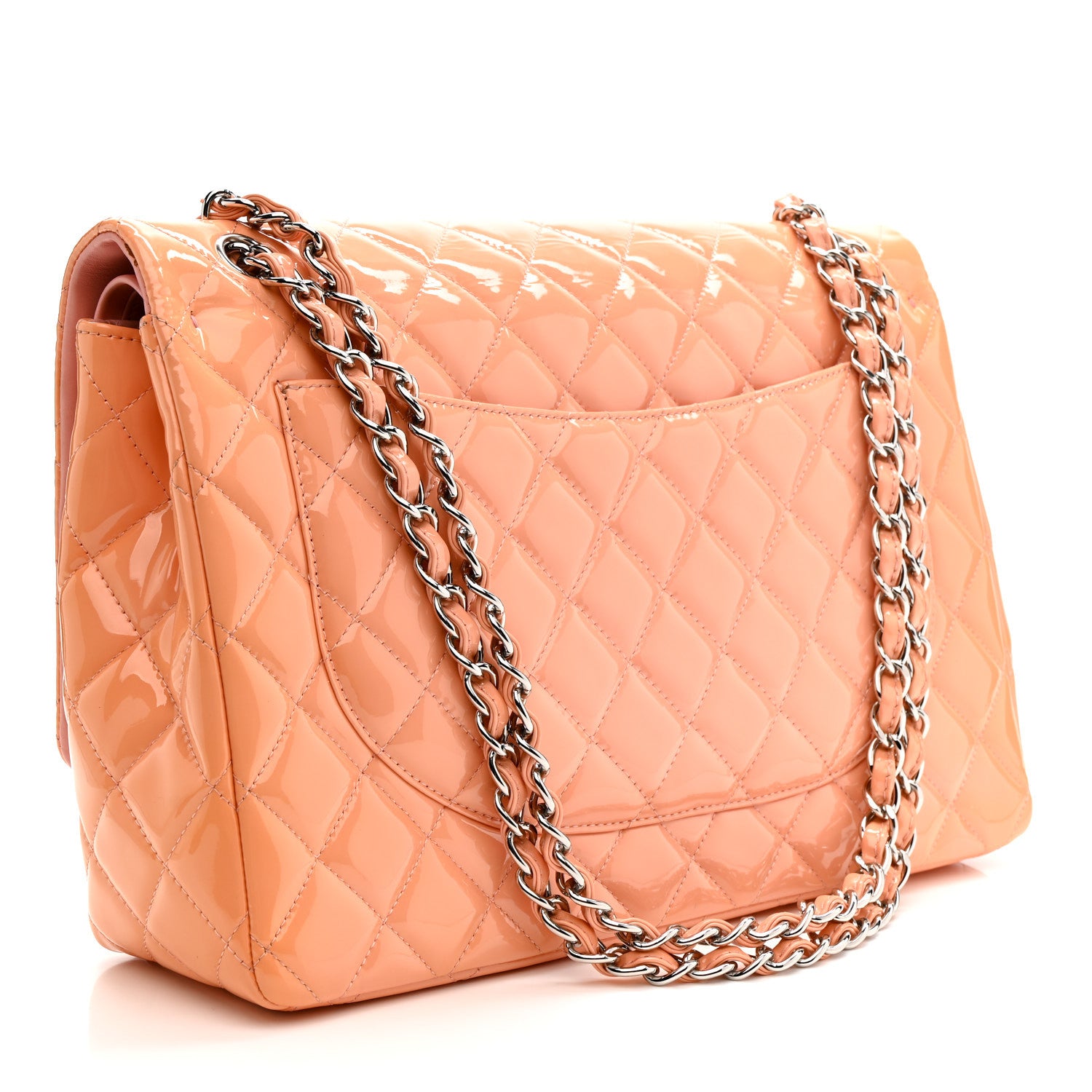 Chanel Patent Maxi Quilted Double Flap Light Pink 3 of 11