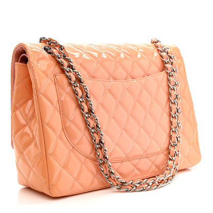 Chanel Patent Maxi Quilted Double Flap Light Pink 3 of 11