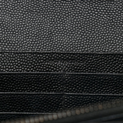 Saint Laurent Grain De Poudre Matelasse Chevron Monogram Chain Wallet Black 7 of 11