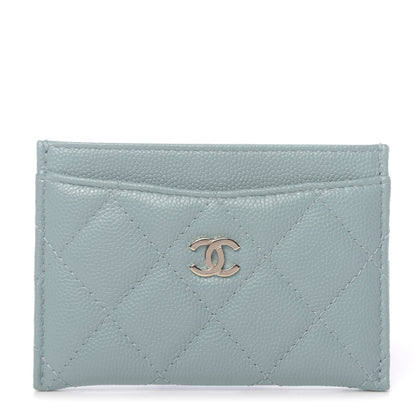 Chanel Caviar Quilted Card Holder Light Blue 1 of 9