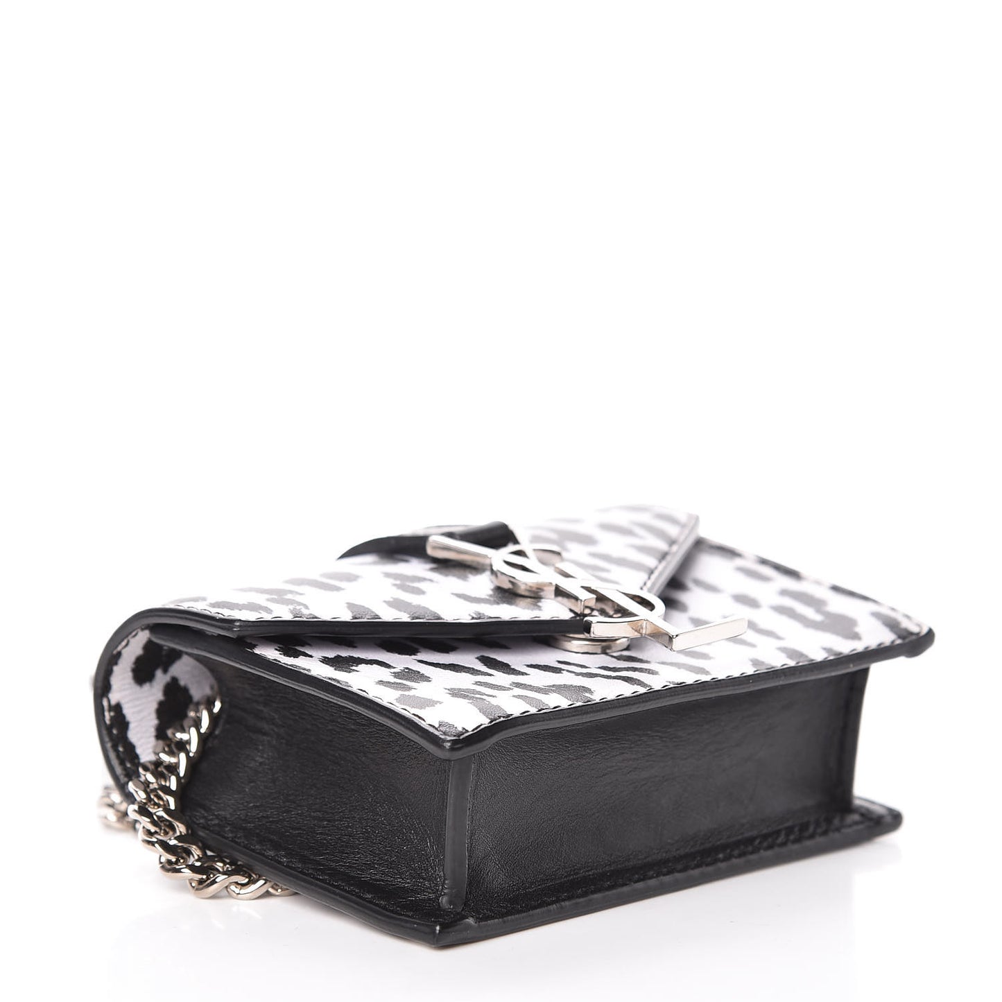 Calfskin Monogram Leopard Print Mini Candy Crossbody Black White