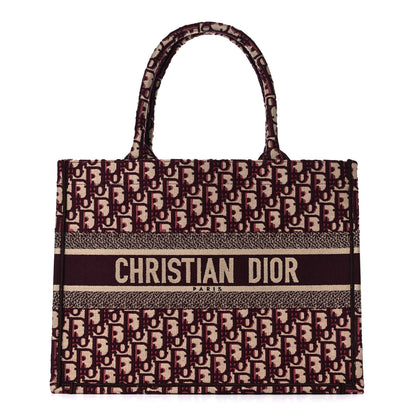 Christian Dior Oblique Medium Book Tote Burgundy Multicolor 1 of 10