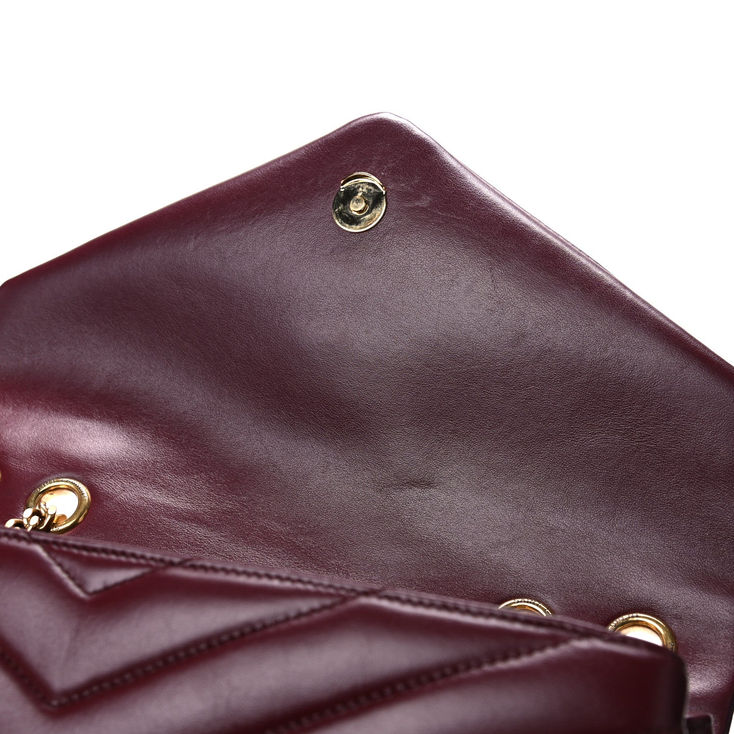 Saint Laurent Calfskin Y Quilted Monogram Medium Loulou Chain Satchel Palissandre 11 of 14