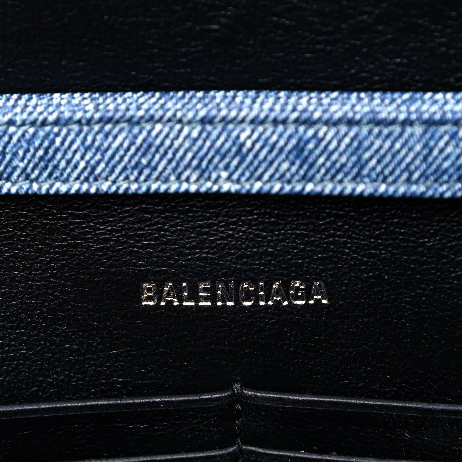 Balenciaga Nappa Denim Printed Hourglass Chain Bag Denim Blue 6 of 9