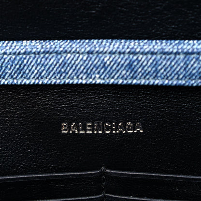 Balenciaga Nappa Denim Printed Hourglass Chain Bag Denim Blue 6 of 9